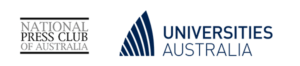 National Press Club of Australia and Universities Australia logos